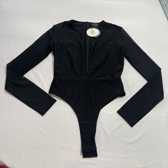 NWT MISHA Collection Revolve Black Maddelena Bodysuit Size Small New - Picture 1 of 12
